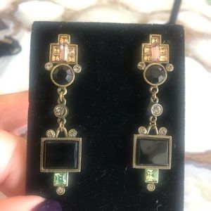 Deco Designed Colored Crystal Dangle,NWT